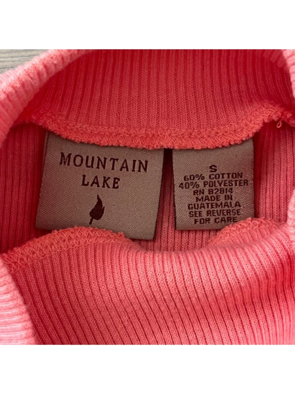 Mountain Lake Mock Neck Sleeveless Sweater Womens S Peach Stripe Ribbed 90s - Picture 3 of 5